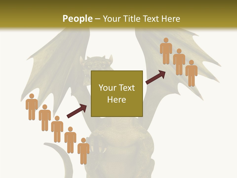 A Green Dragon Sitting On Top Of A White Background PowerPoint Template