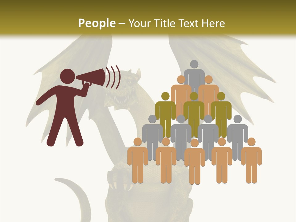 A Green Dragon Sitting On Top Of A White Background PowerPoint Template