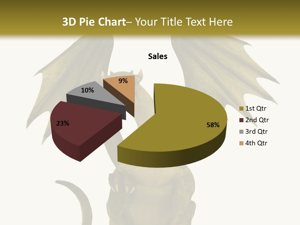 A Green Dragon Sitting On Top Of A White Background PowerPoint Template