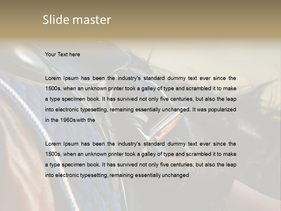 Purebred Saddle Seat PowerPoint Template