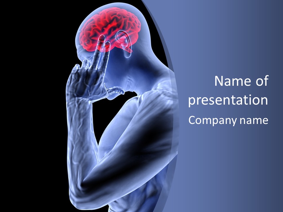 A Man With A Brain In His Hand Powerpoint Presentation PowerPoint Template