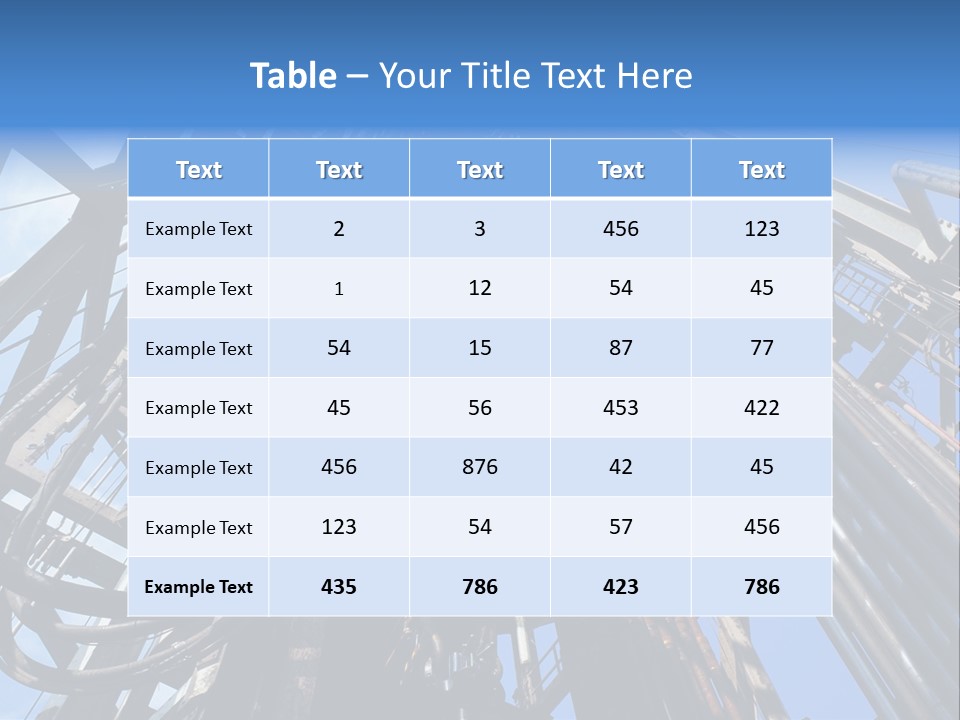 Oilrig Floor Tally PowerPoint Template