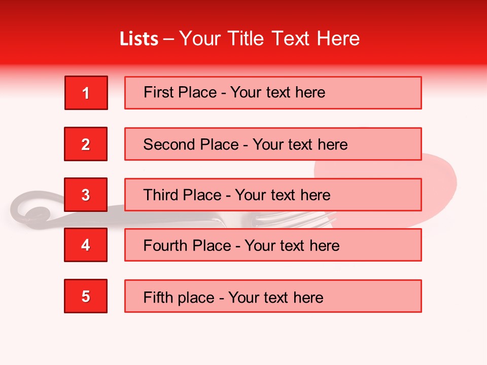 A Fork With A Red Heart On It PowerPoint Template