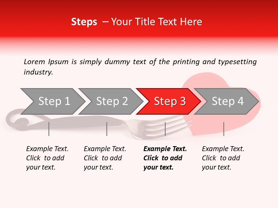 A Fork With A Red Heart On It PowerPoint Template