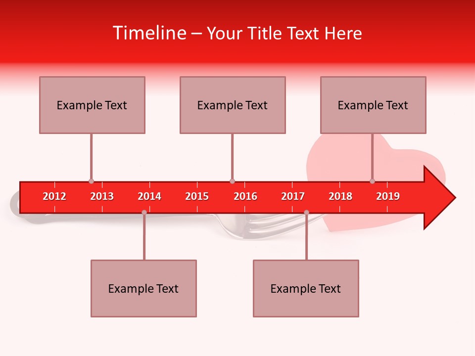 A Fork With A Red Heart On It PowerPoint Template