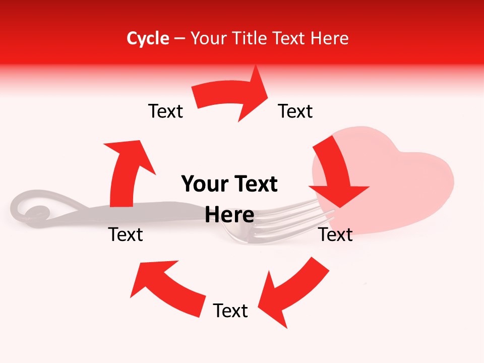 A Fork With A Red Heart On It PowerPoint Template