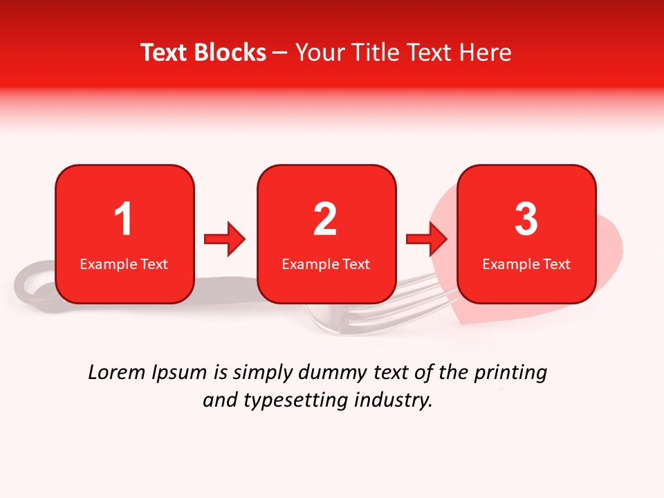 A Fork With A Red Heart On It PowerPoint Template