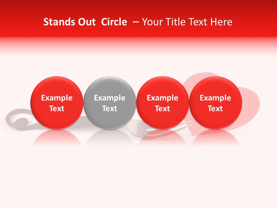 A Fork With A Red Heart On It PowerPoint Template