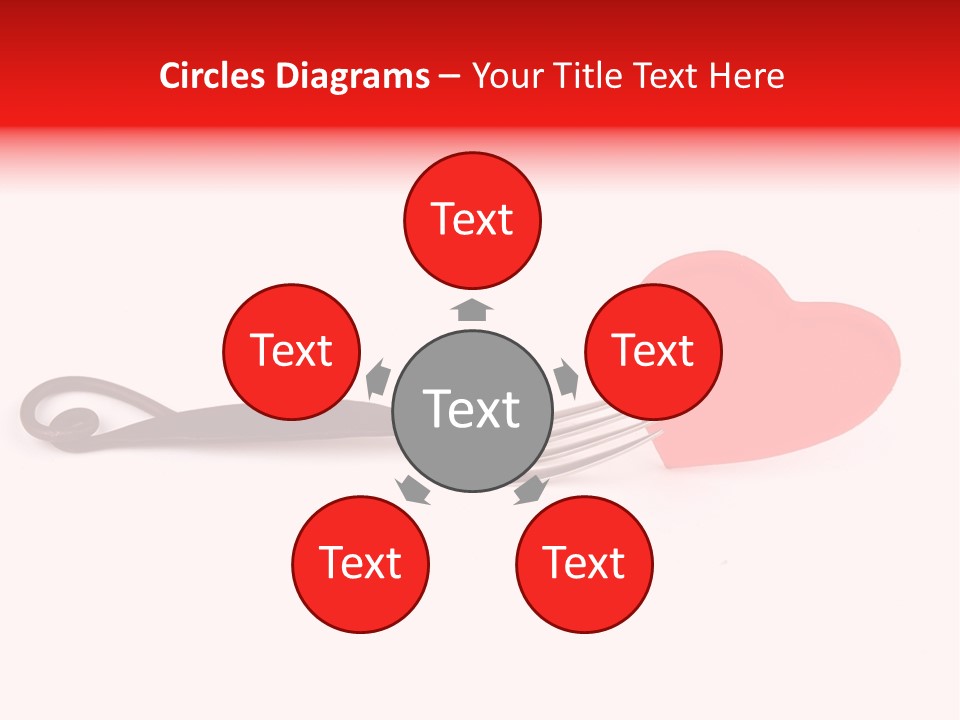 A Fork With A Red Heart On It PowerPoint Template
