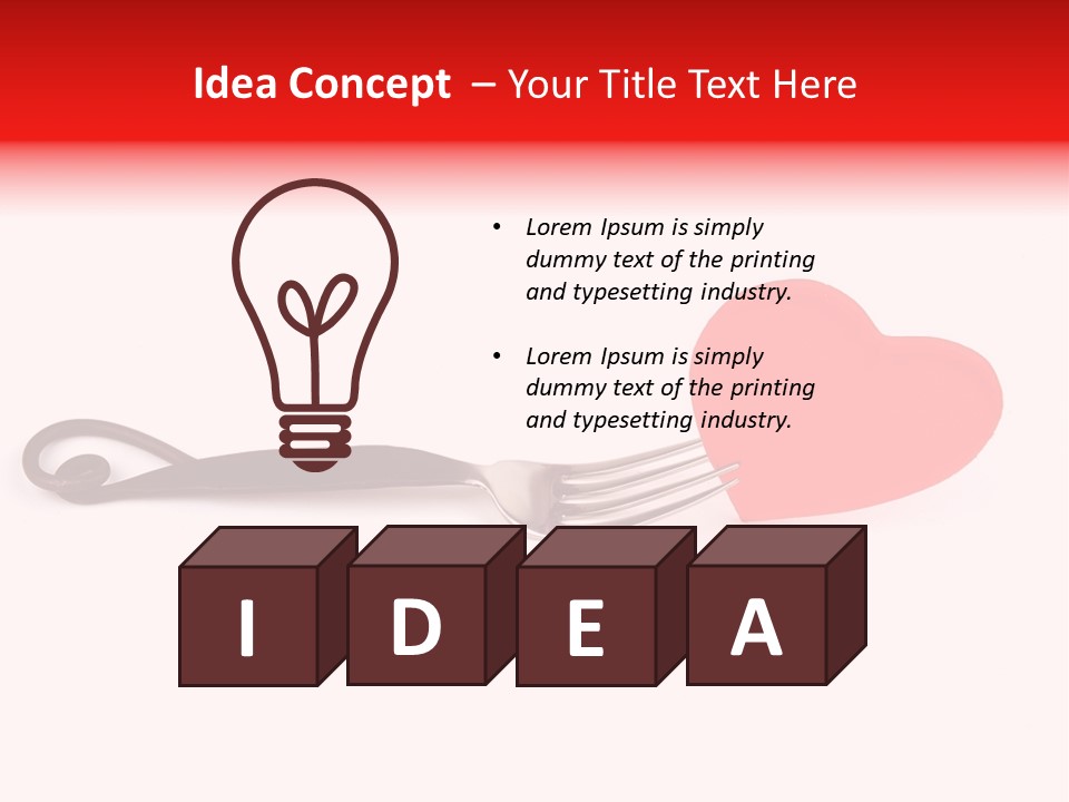 A Fork With A Red Heart On It PowerPoint Template
