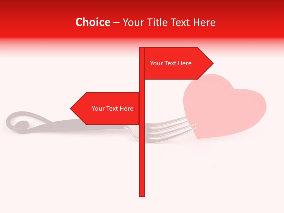 A Fork With A Red Heart On It PowerPoint Template