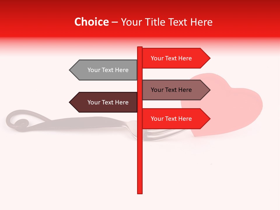 A Fork With A Red Heart On It PowerPoint Template