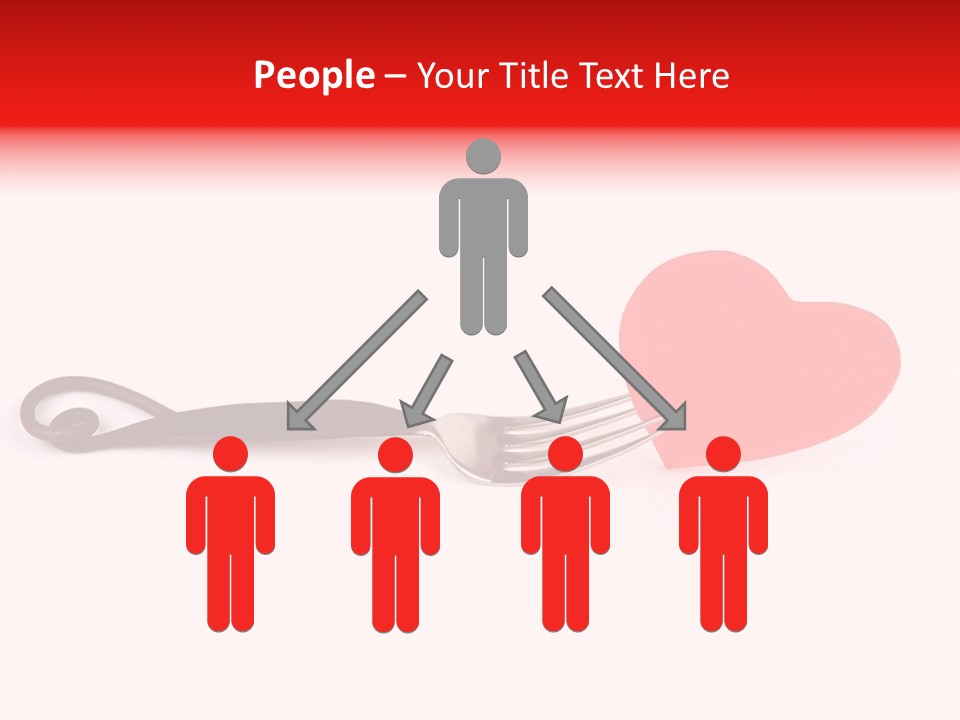 A Fork With A Red Heart On It PowerPoint Template