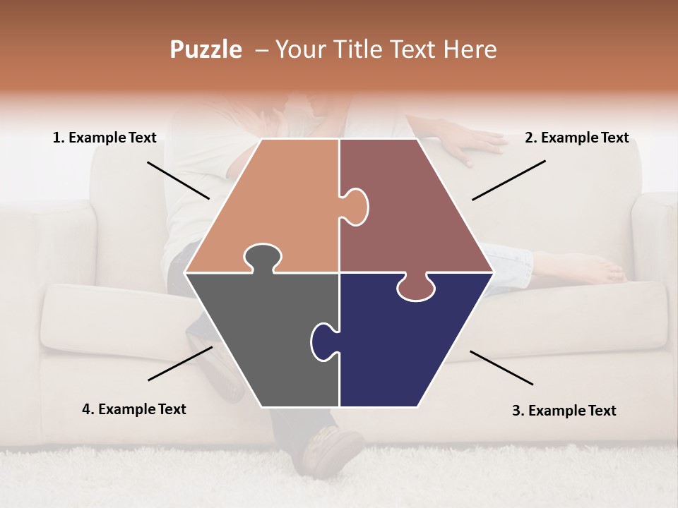 Brunette Relaxing Couple PowerPoint Template