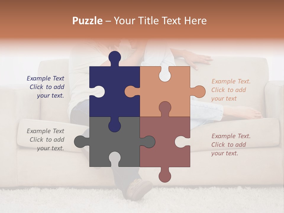 Brunette Relaxing Couple PowerPoint Template