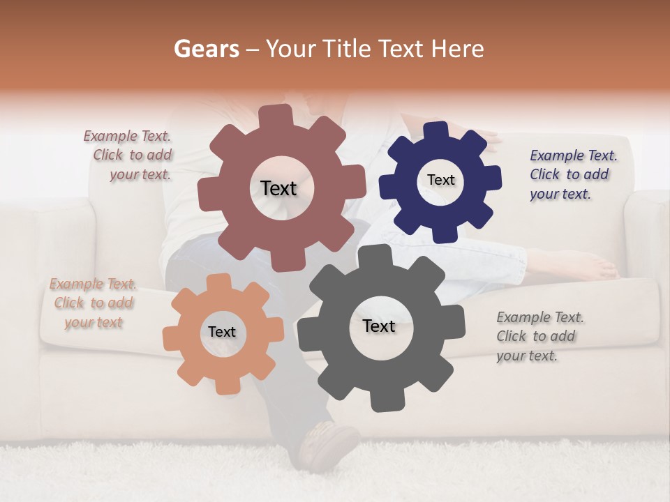 Brunette Relaxing Couple PowerPoint Template