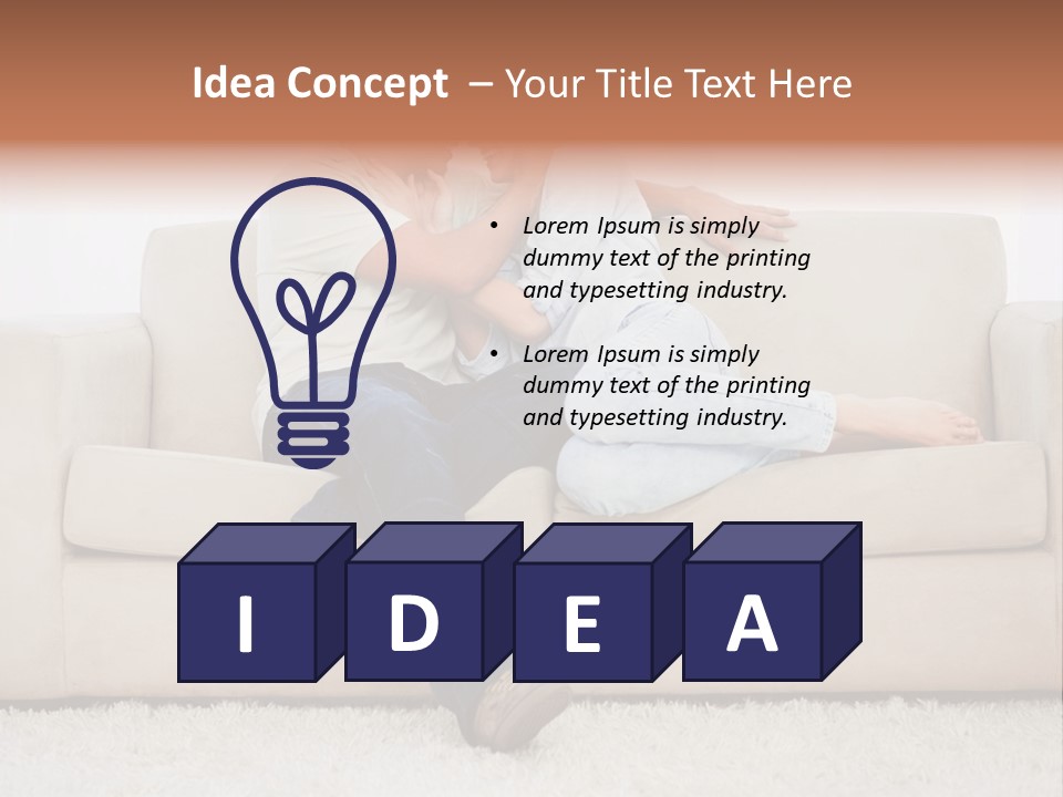 Brunette Relaxing Couple PowerPoint Template