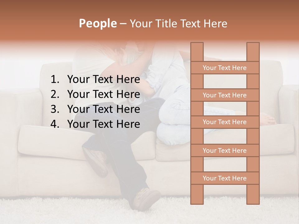 Brunette Relaxing Couple PowerPoint Template