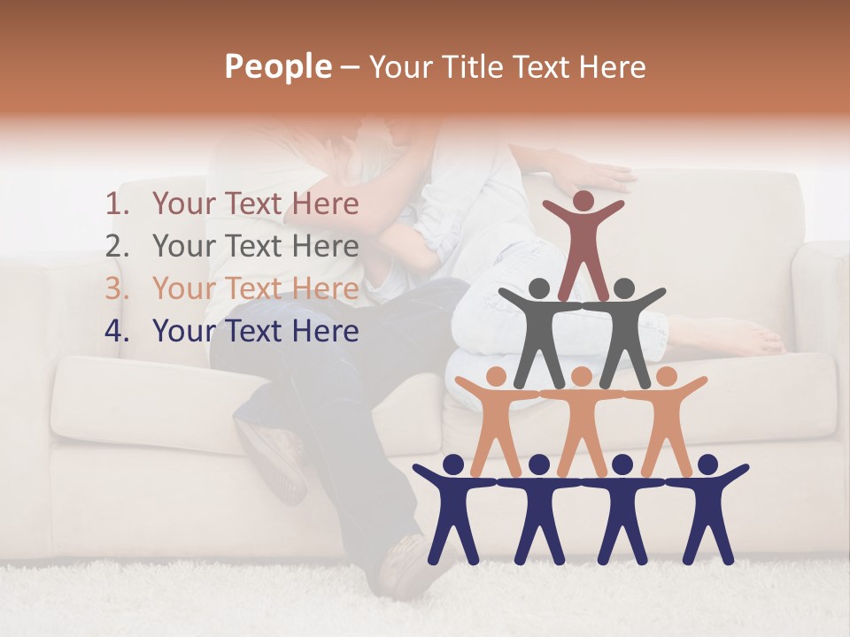 Brunette Relaxing Couple PowerPoint Template