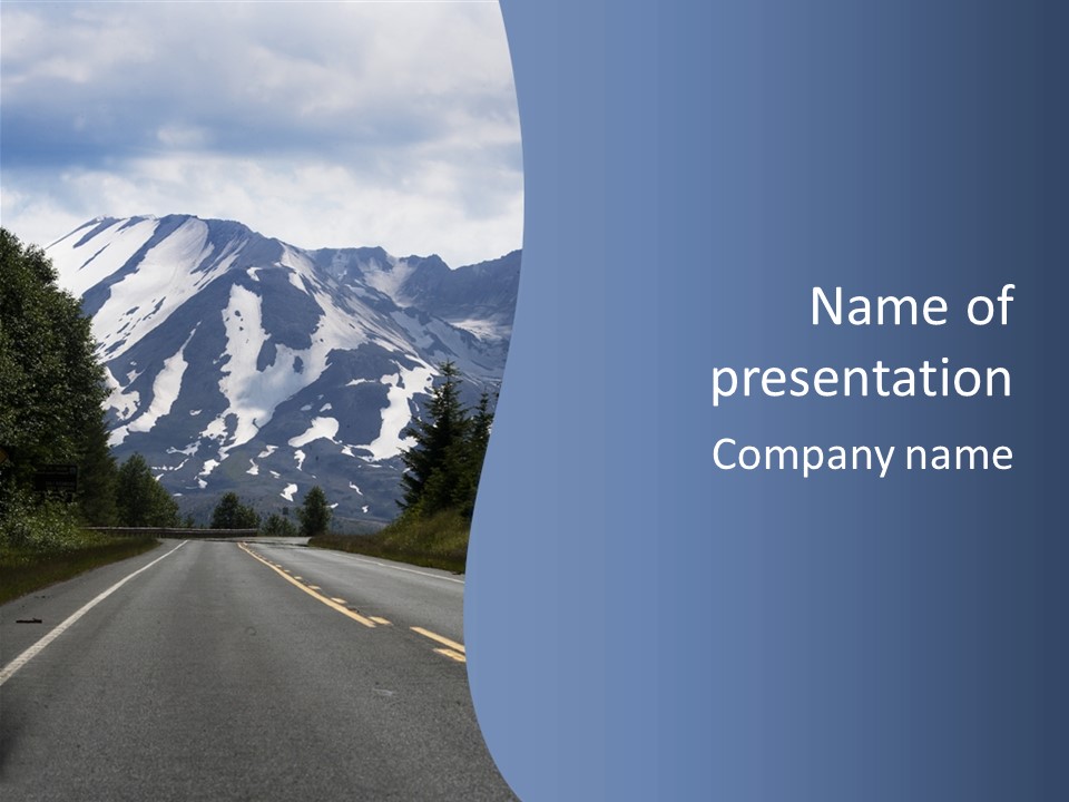 Acvtive Volcano Pacific Ring Of Fire Road PowerPoint Template