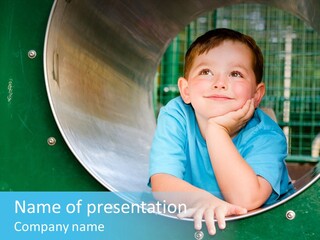 Joyful Kindergarten Tube PowerPoint Template