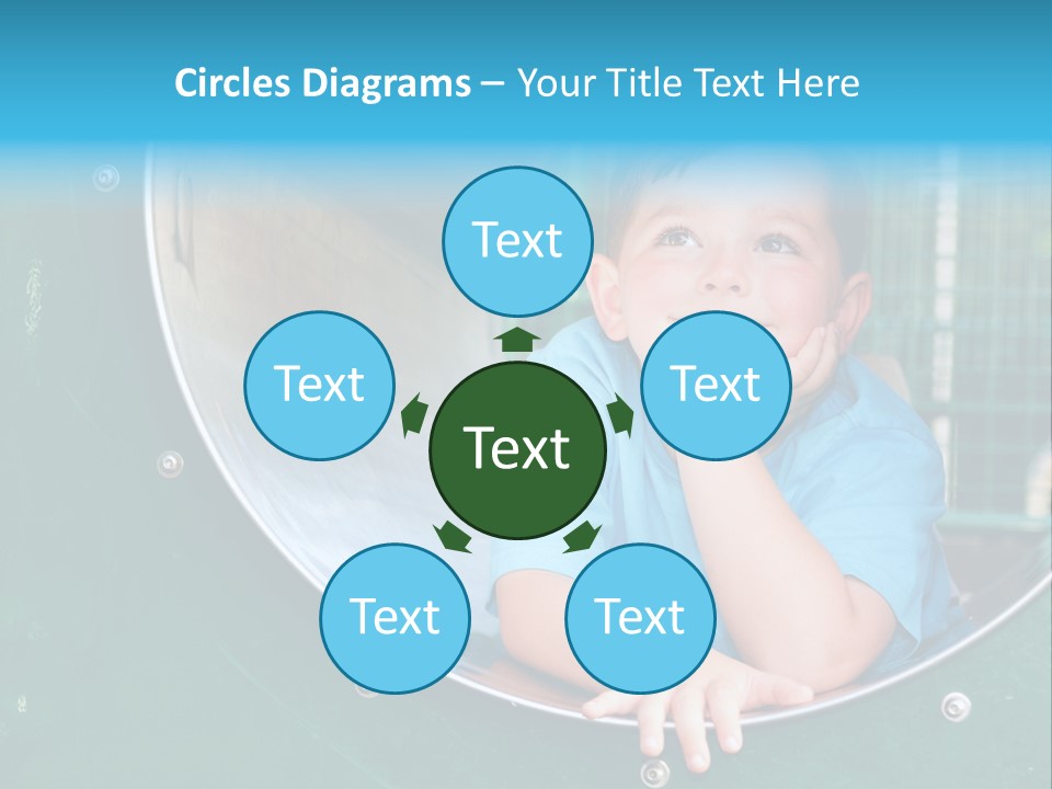 Joyful Kindergarten Tube PowerPoint Template