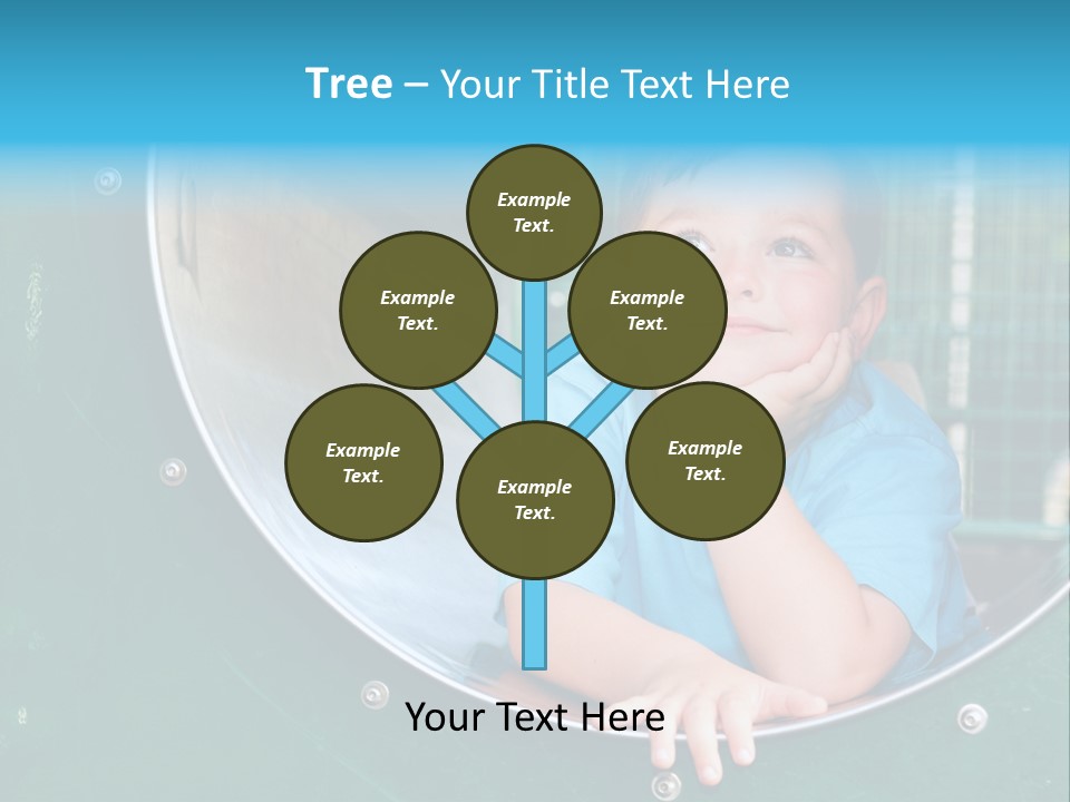 Joyful Kindergarten Tube PowerPoint Template