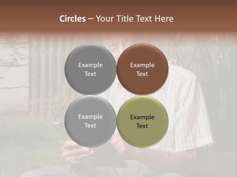 Digital Tablet Holding Happy PowerPoint Template