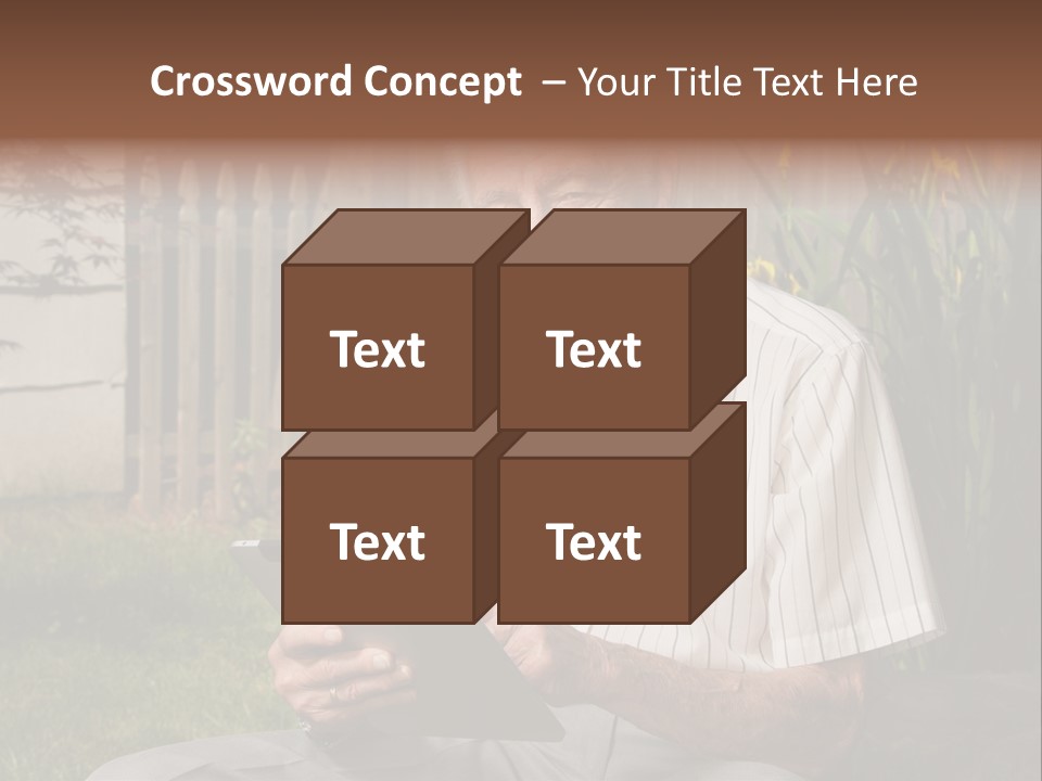 Digital Tablet Holding Happy PowerPoint Template