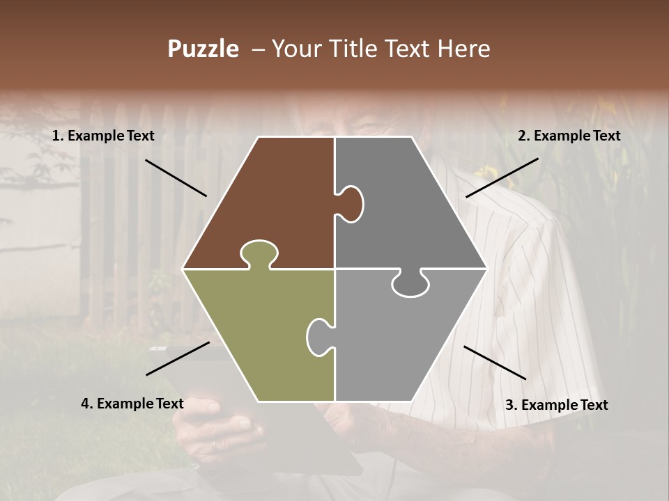 Digital Tablet Holding Happy PowerPoint Template