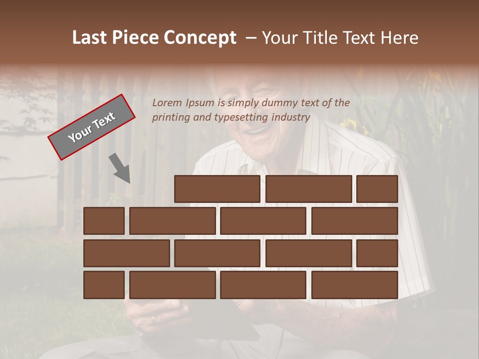 Digital Tablet Holding Happy PowerPoint Template