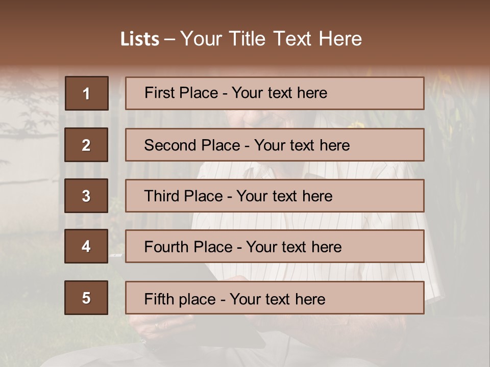 Digital Tablet Holding Happy PowerPoint Template