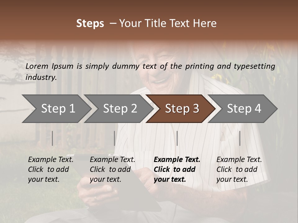 Digital Tablet Holding Happy PowerPoint Template