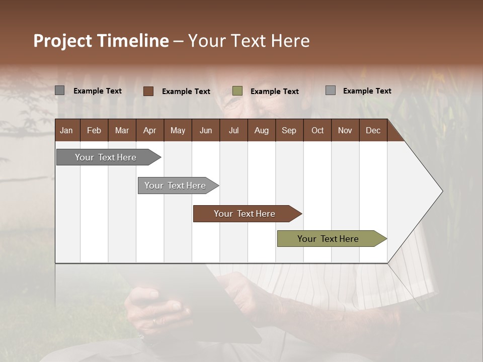 Digital Tablet Holding Happy PowerPoint Template