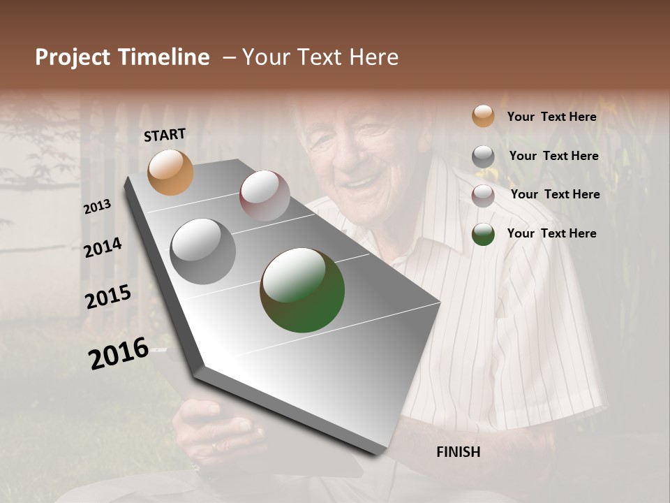 Digital Tablet Holding Happy PowerPoint Template