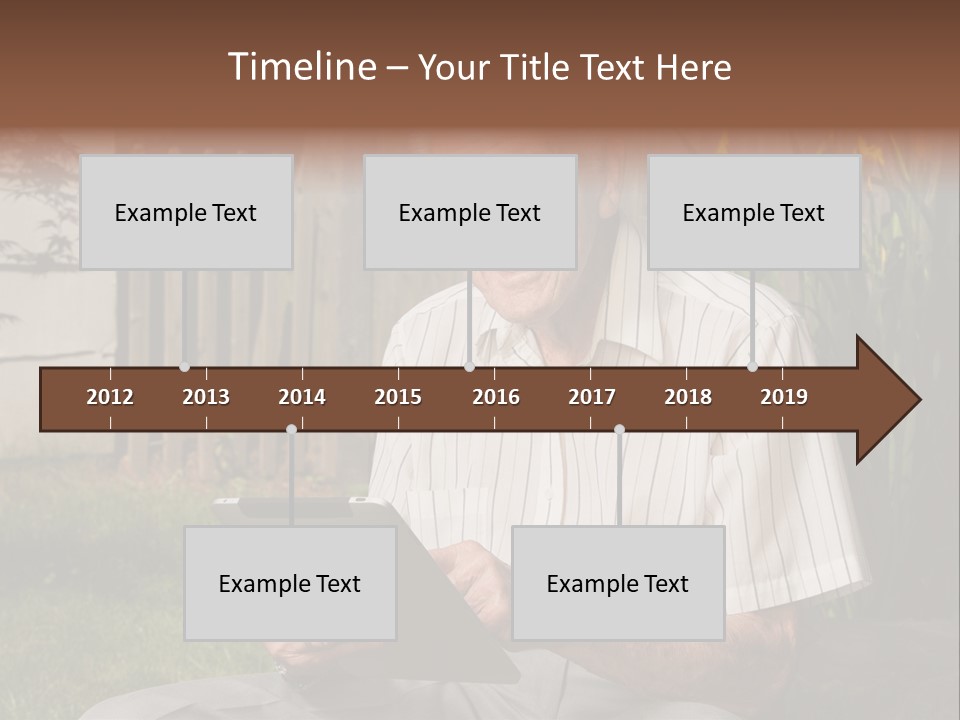 Digital Tablet Holding Happy PowerPoint Template