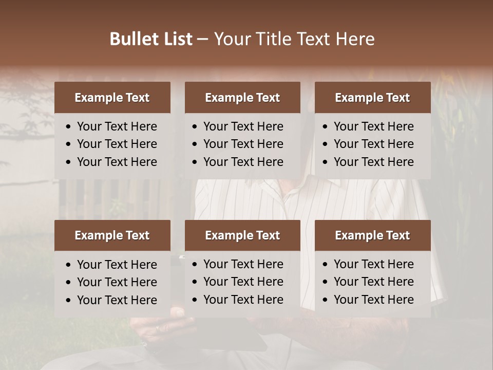 Digital Tablet Holding Happy PowerPoint Template