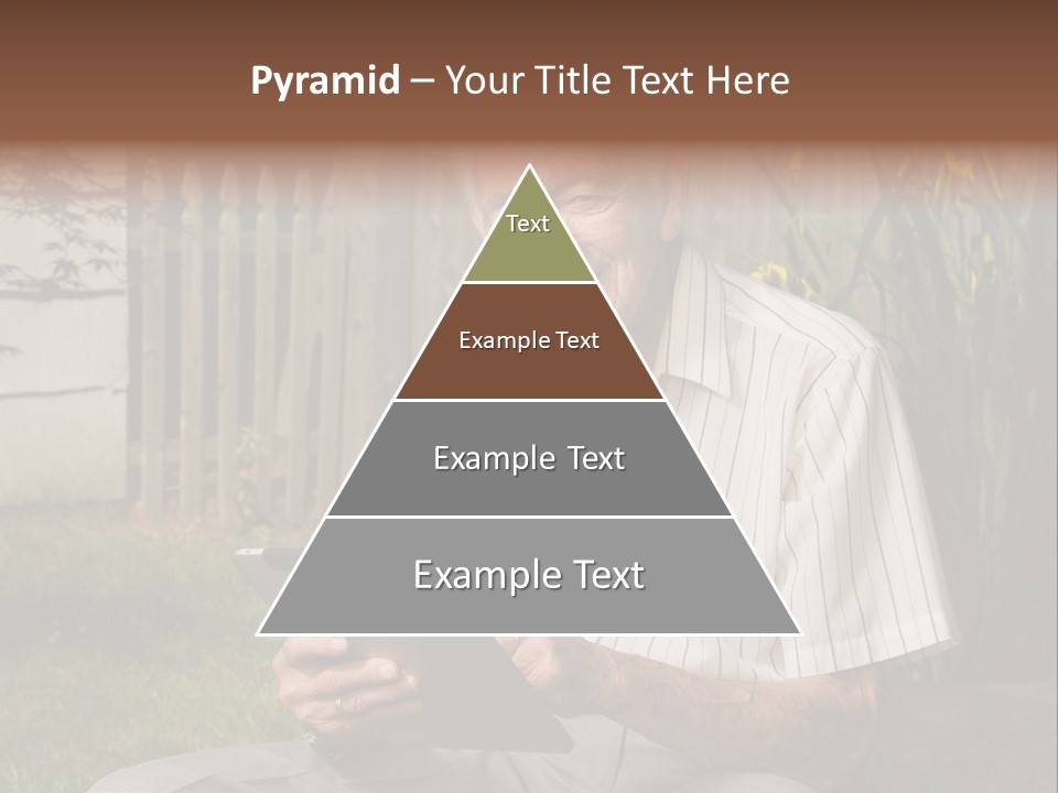 Digital Tablet Holding Happy PowerPoint Template