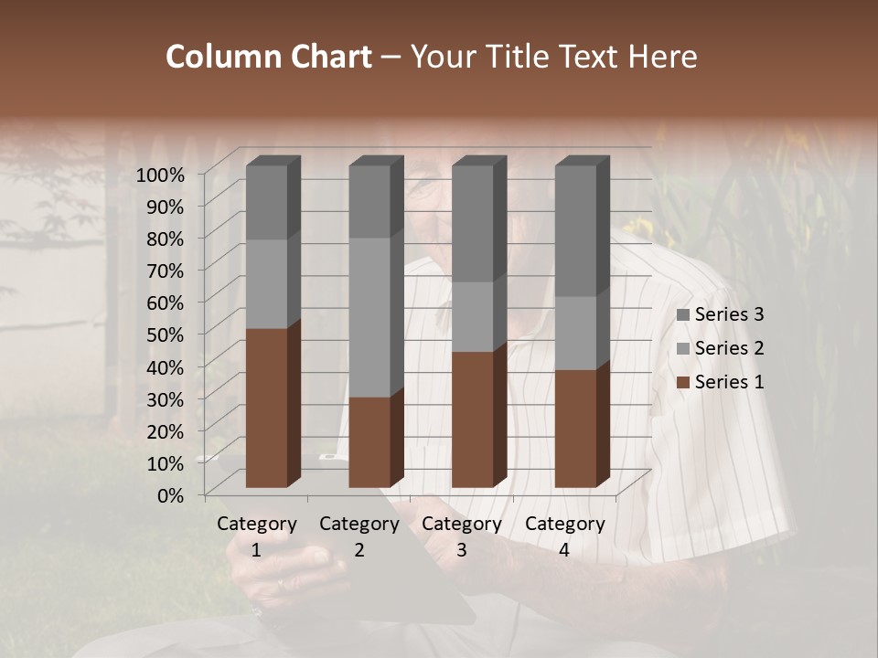 Digital Tablet Holding Happy PowerPoint Template