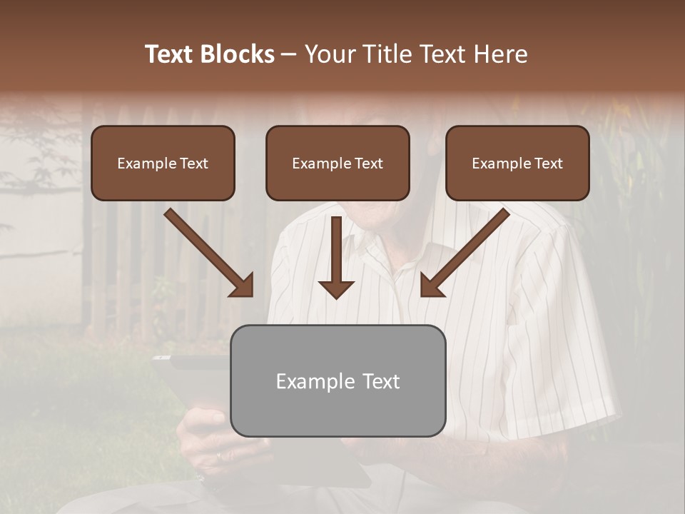 Digital Tablet Holding Happy PowerPoint Template