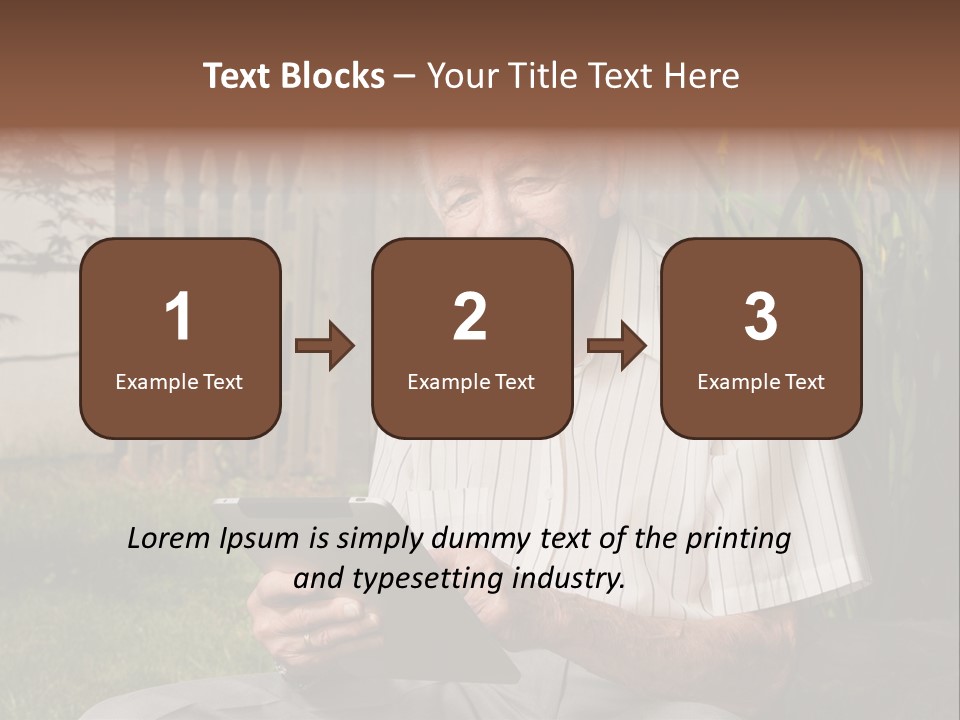 Digital Tablet Holding Happy PowerPoint Template