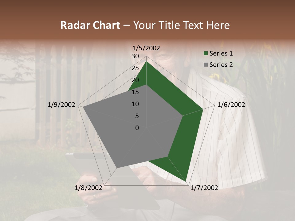 Digital Tablet Holding Happy PowerPoint Template