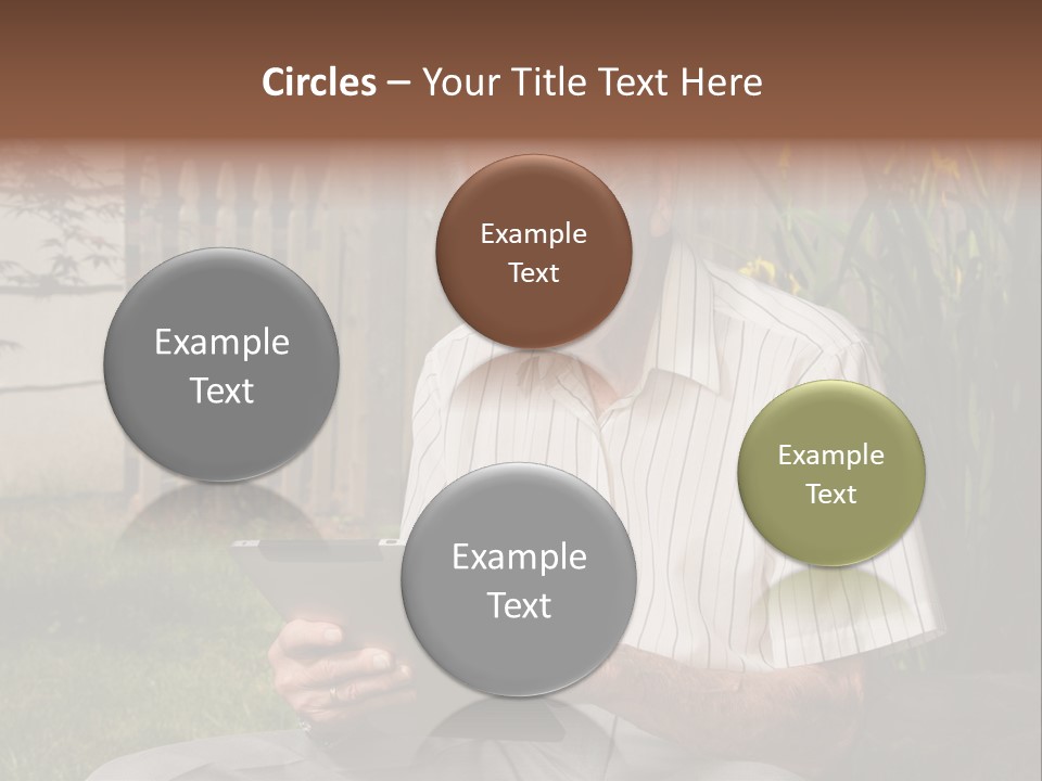 Digital Tablet Holding Happy PowerPoint Template