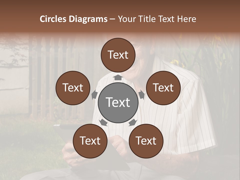 Digital Tablet Holding Happy PowerPoint Template