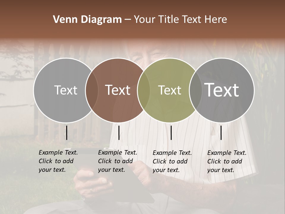 Digital Tablet Holding Happy PowerPoint Template