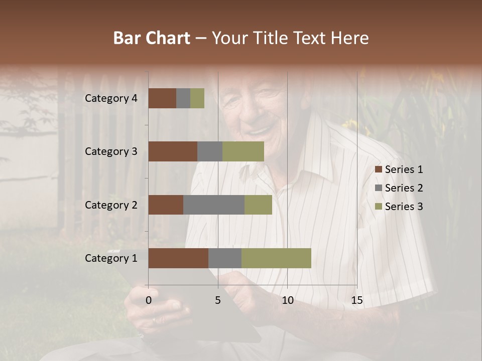 Digital Tablet Holding Happy PowerPoint Template