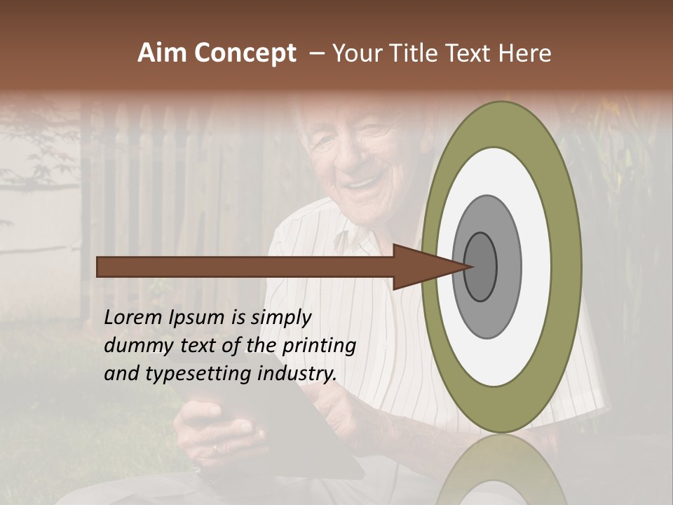 Digital Tablet Holding Happy PowerPoint Template