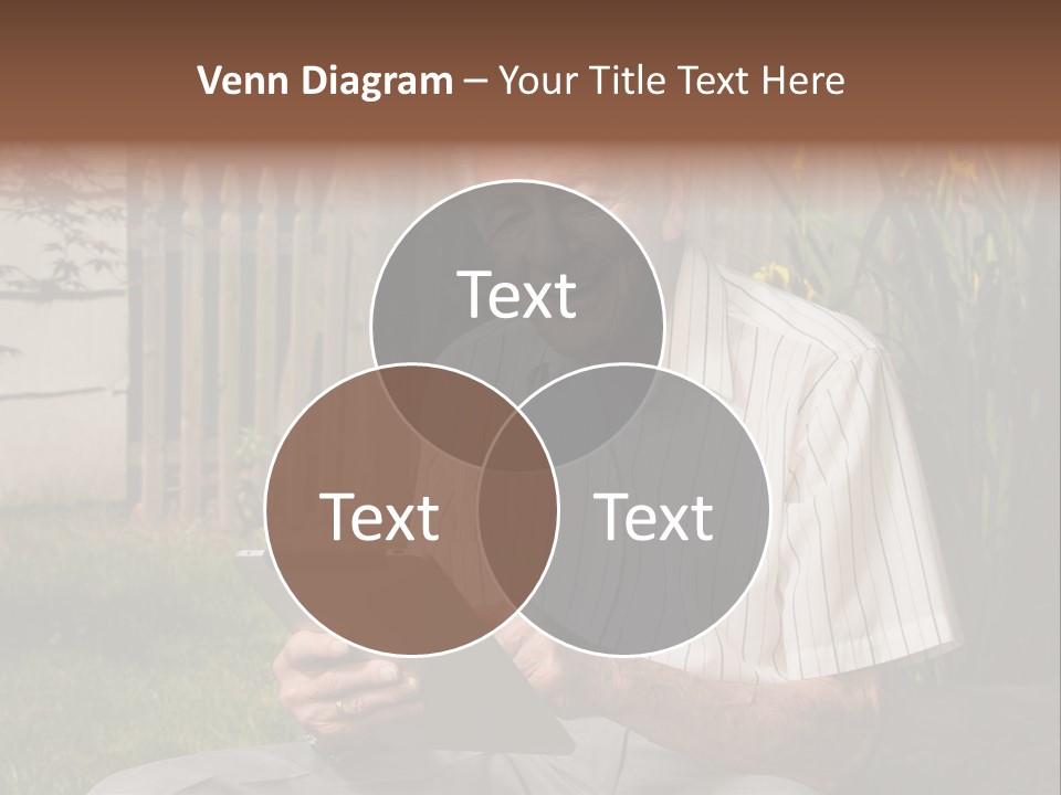 Digital Tablet Holding Happy PowerPoint Template