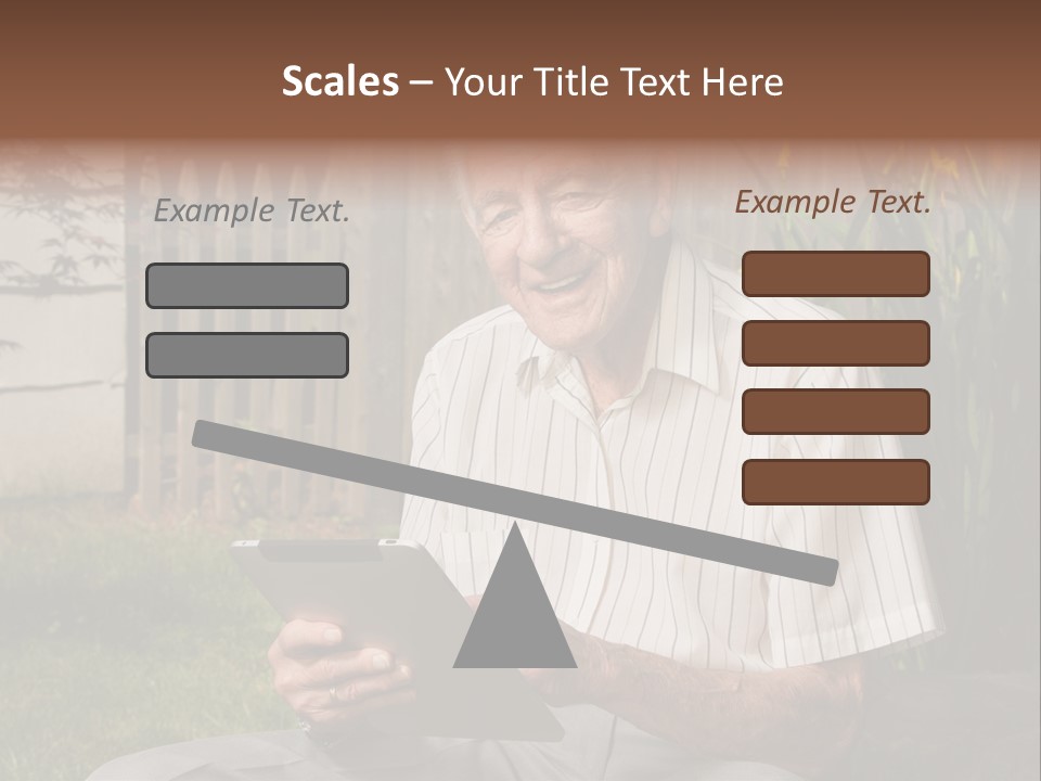 Digital Tablet Holding Happy PowerPoint Template