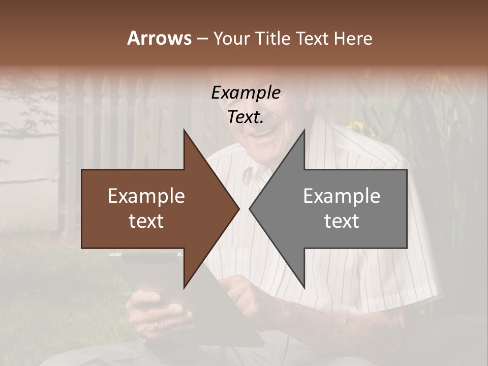 Digital Tablet Holding Happy PowerPoint Template